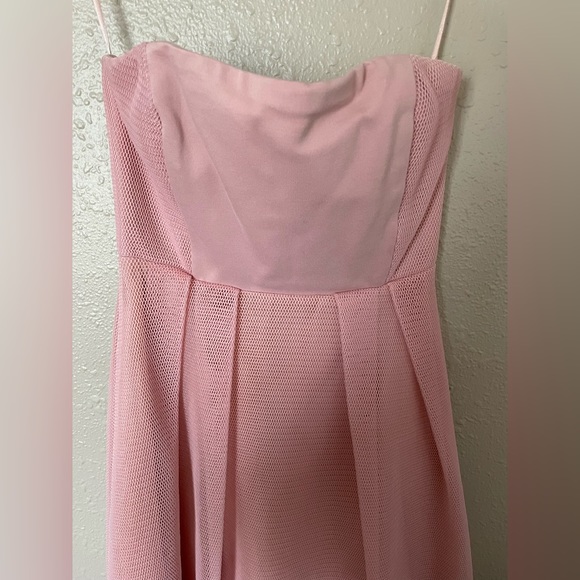 Elliatt high low mesh strapless pink dress size Small still avail @Revolve.com - Picture 5 of 9